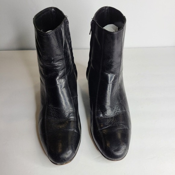 VTG Florsheim Black Leather Duke Boots Round Toe Men's 8.5 E Extra Wide Width - Picture 4 of 11